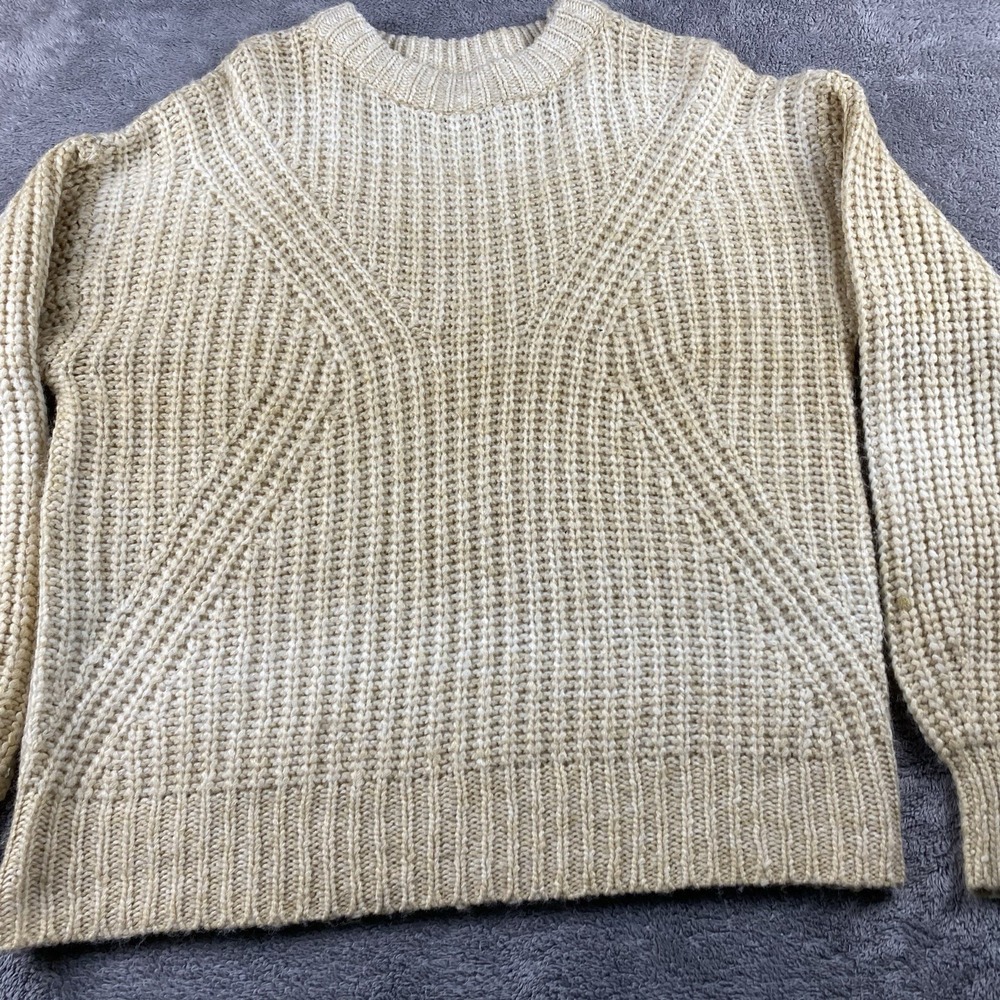 A New Day Cable Knit Pullover Sweater Womens Small Beige Long Sleeve - Picture 2 of 15